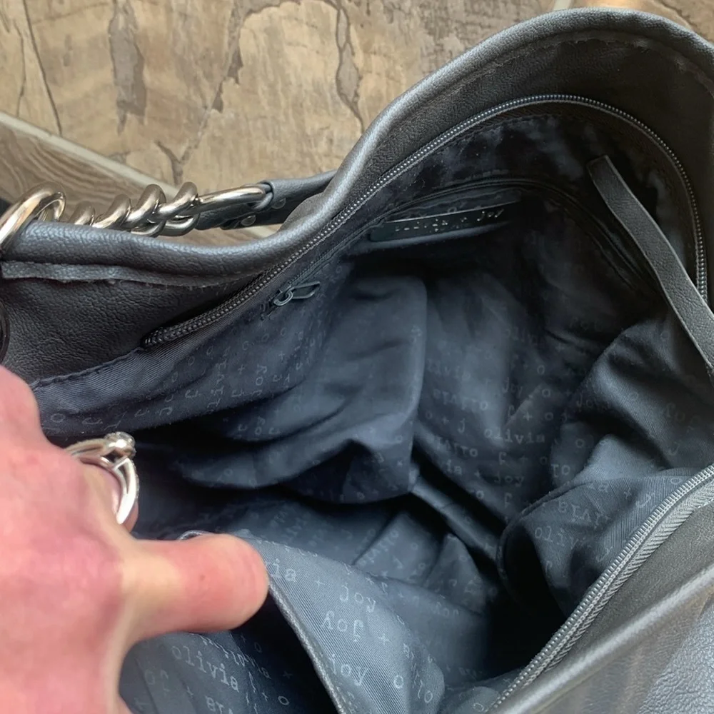 Olivia + Joy Slouchy Hobo Zipper Detail Shoulder Bag
